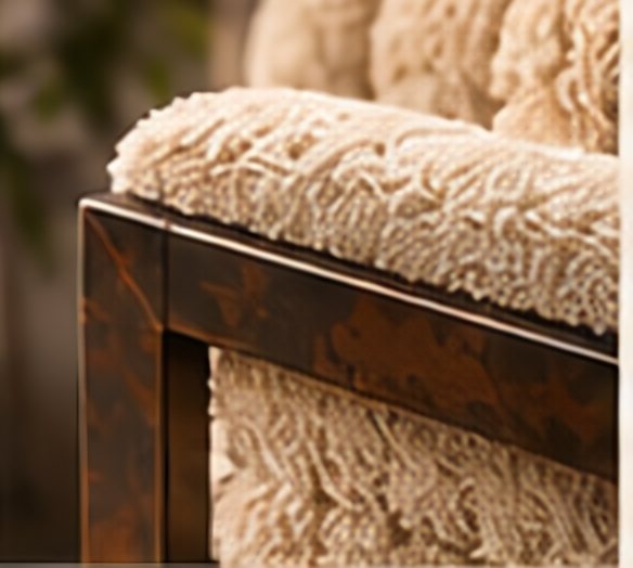 Corner where upholstery meets the steel frame