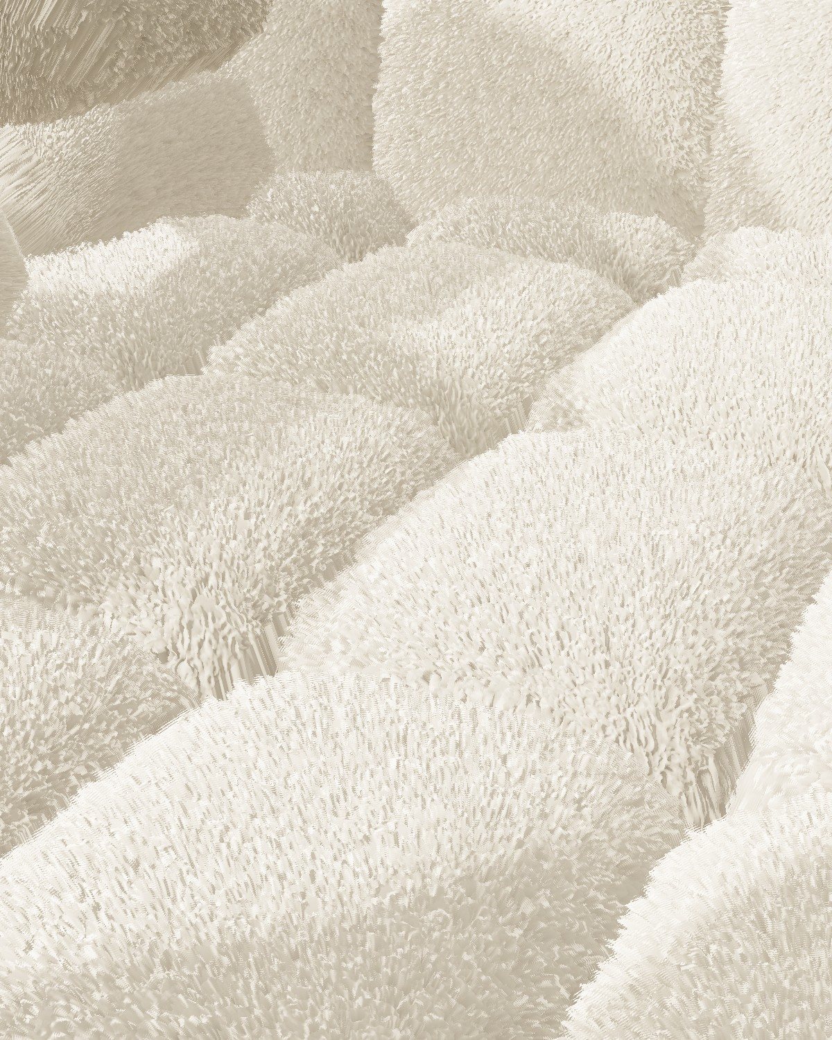 Macro of ivory tufting with deep recessed tufting points
